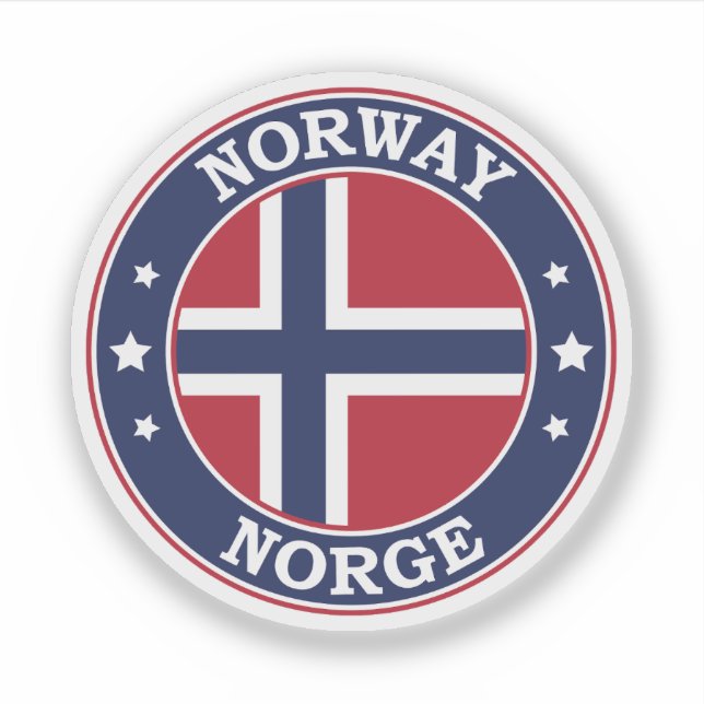 Norway Flag Round Circle Emblem Sticker (Front)