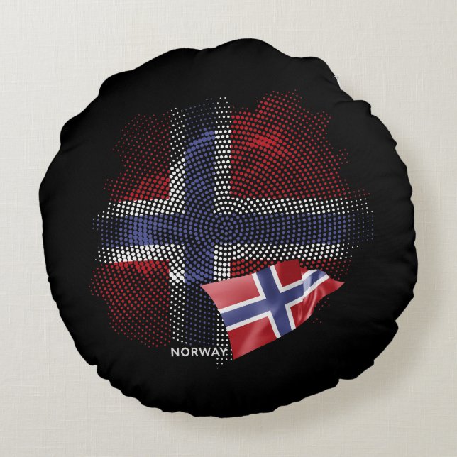 Norway flag round pillow (Back)