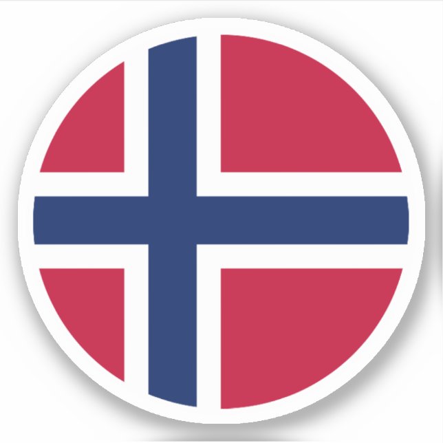 Norway Flag Round Sticker (Front)