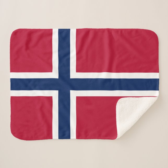 Norway Flag Sherpa Blanket (Front (Horizontal))
