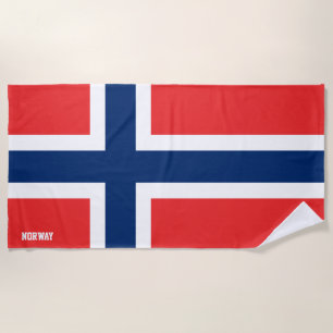 Norway Flag Splendid Patriotic Beach Towel