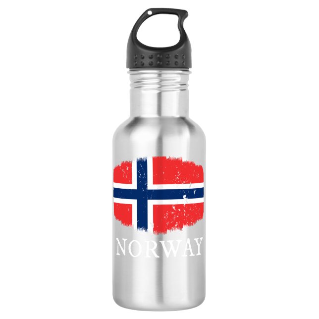 Norway Flag Stainless Steel Water Bottle (Front)