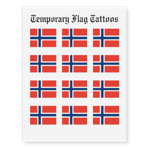 Norway Flag Temporary Tattoos