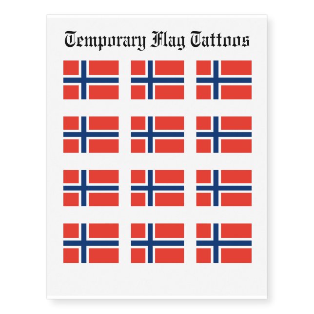 Norway Flag Temporary Tattoos (Front)
