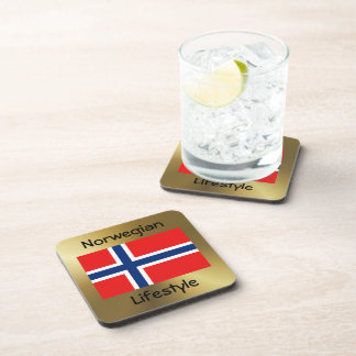 Norway Flag+Text Coaster