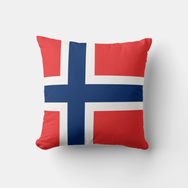 Norway Flag Throw Pillow (Front)