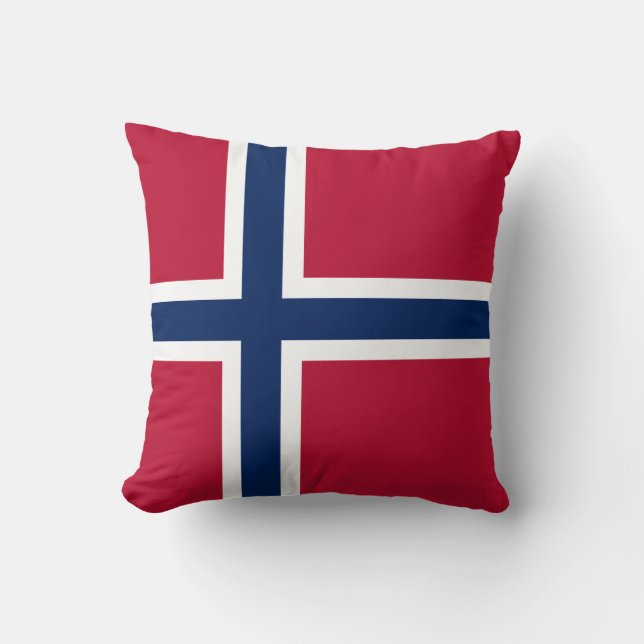 Norway Flag Throw Pillow (Front)