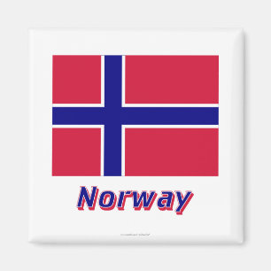 Norway Flag with Name Magnet