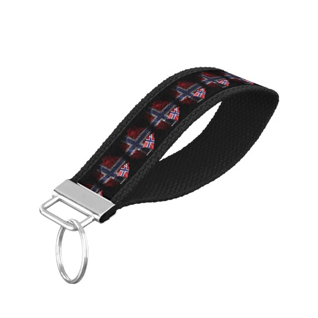 Norway flag wrist keychain (Angled Down)