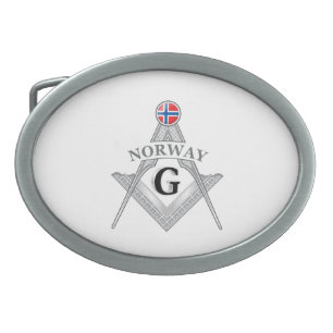 Norway freemasonry sign belt buckle
