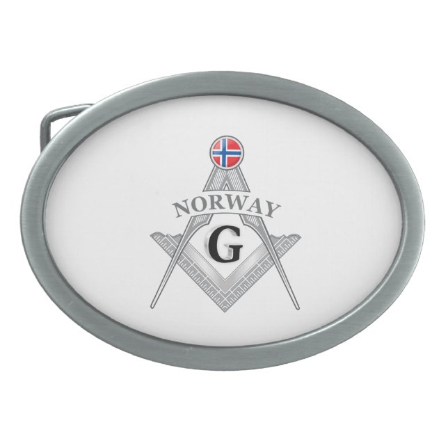 Norway freemasonry sign belt buckle (Front)