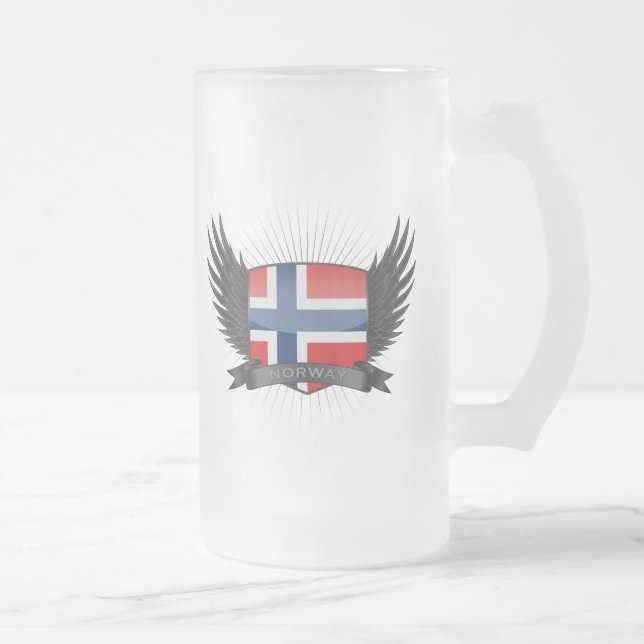 NORWAY FROSTED GLASS BEER MUG (Right)