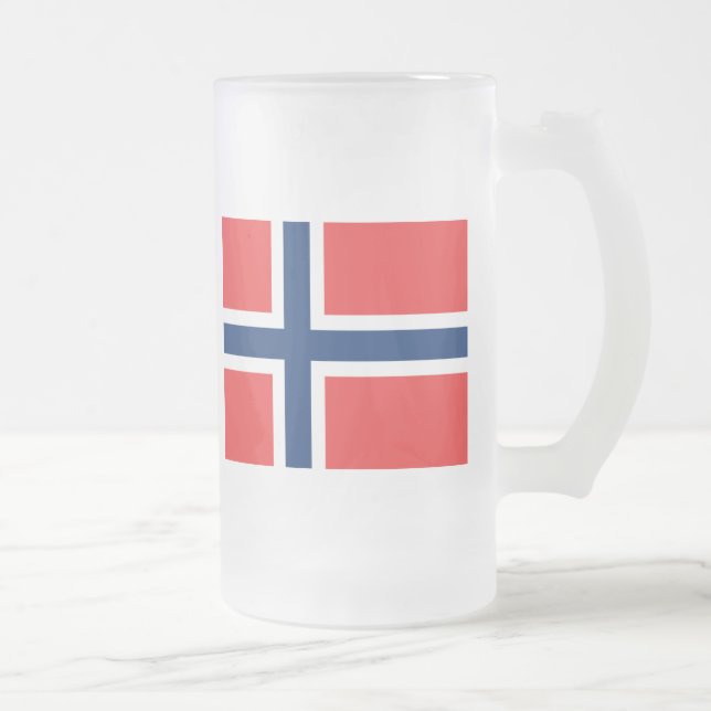 norway frosted glass beer mug (Right)