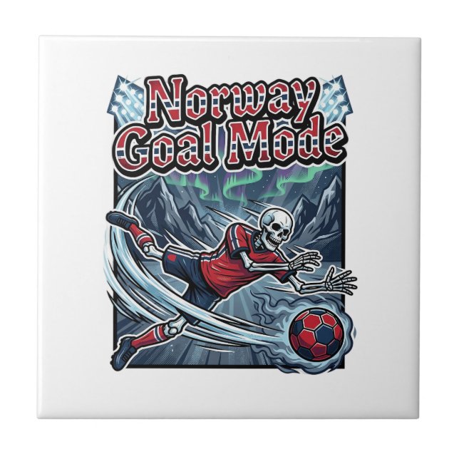 Norway Goal Mode Skeleton Striker Nations Streetwe Ceramic Tile (Front)
