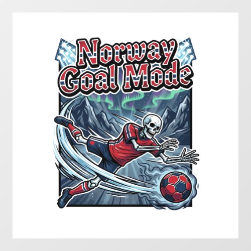Norway Goal Mode Skeleton Striker Nations Streetwe Window Cling