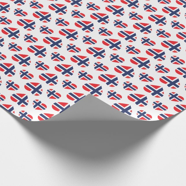NORWAY HEART SHAPE FLAG WRAPPING PAPER (Corner)