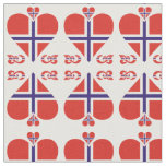 Norway Hearts and Swirls pattern Fabric
