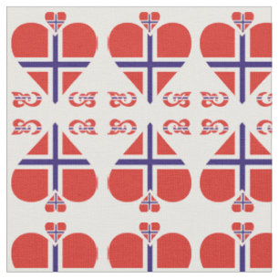 Norway Hearts and Swirls pattern Fabric