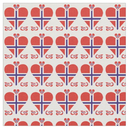 Norway Hearts and Swirls small pattern Fabric