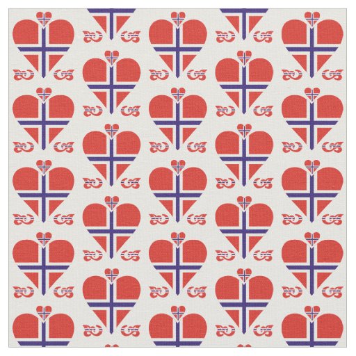 Norway Hearts and Swirls small pattern Fabric