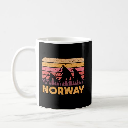 Norway Hiking Mountains Gift Retro Norway Coffee Mug