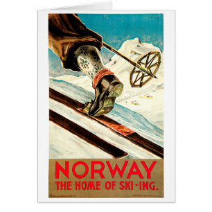 Norway - Home of Skiing Travel Art Cards