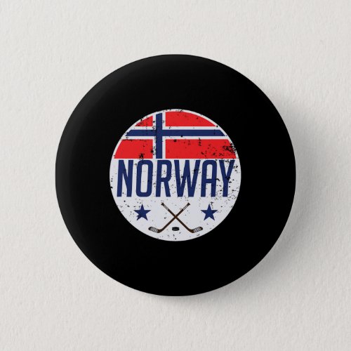 Norway Ice Hockey Flag Jersey Supporter Nordic Fan Button