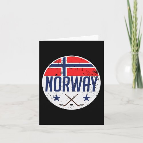 Norway Ice Hockey Flag Jersey Supporter Nordic Fan Card