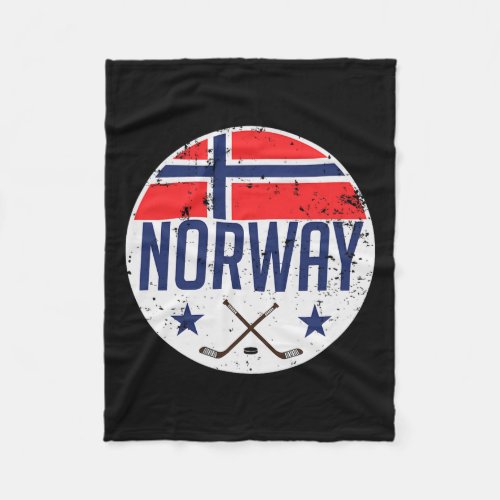 Norway Ice Hockey Flag Jersey Supporter Nordic Fan Fleece Blanket