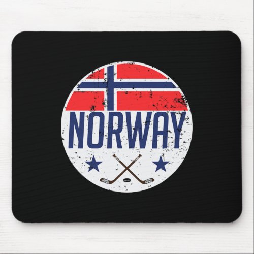 Norway Ice Hockey Flag Jersey Supporter Nordic Fan Mouse Pad