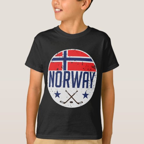 Norway Ice Hockey Flag Jersey Supporter Nordic Fan T_Shirt