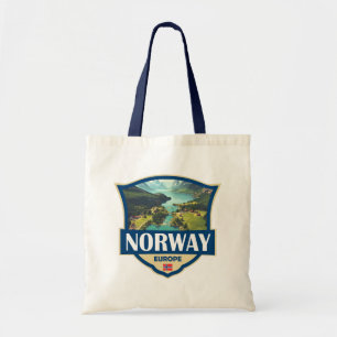 Norway Illustration Retro Badge Tote Bag