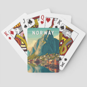 Norway Illustration Travel Art Vintage Poker Cards