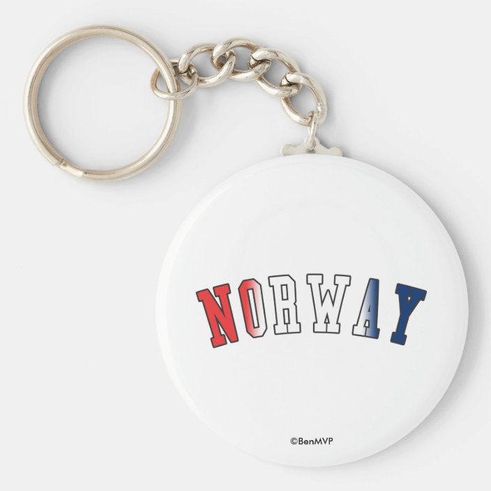 Norway in National Flag Colors Key Chain