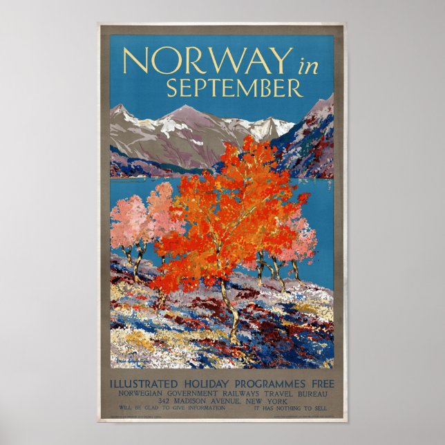 Norway in September Vintage Poster Restored (Front)