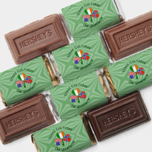Norway Ireland USA Shamrock Flag Personalized  Hershey's Miniatures