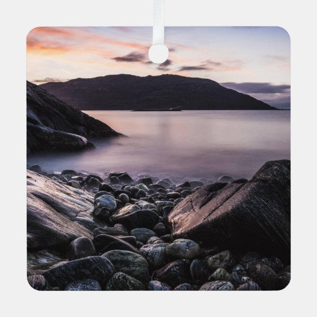 Norway Landscape Photo Metal Ornament (Front)