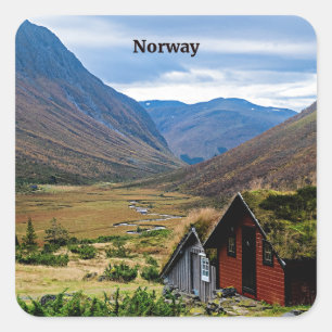 Norway landscape photograph square sticker