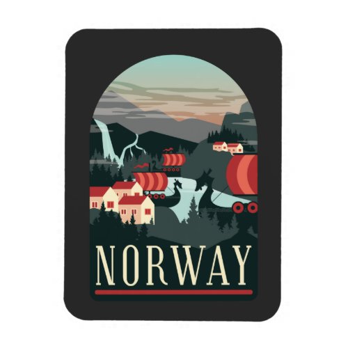 Norway Landscape Vintage  Magnet