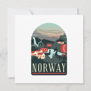 Norway Landscape Vintage Travel Greeting Card