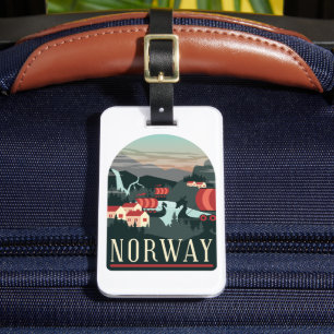 Norway Landscape Vintage Travel Luggage Tag