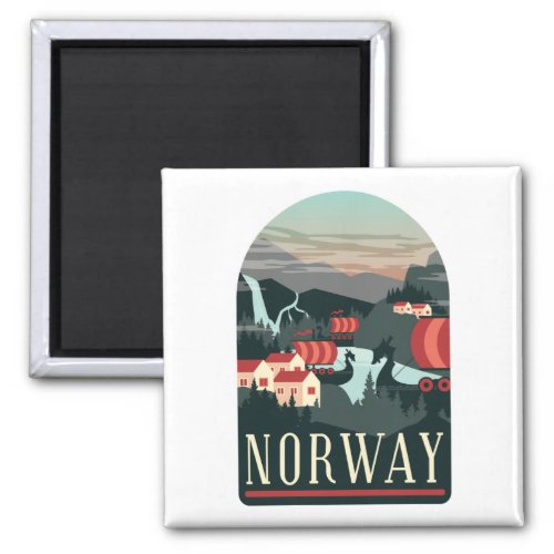 Norway Landscape Vintage Travel Magnet