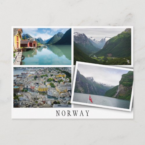 Norway landscapes collage with loose image postcard