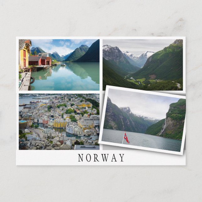 Norway landscapes collage with loose image postcard (Front)