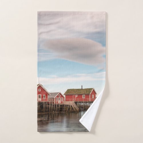 Norway Lofoten Fishing Village Hand Towel