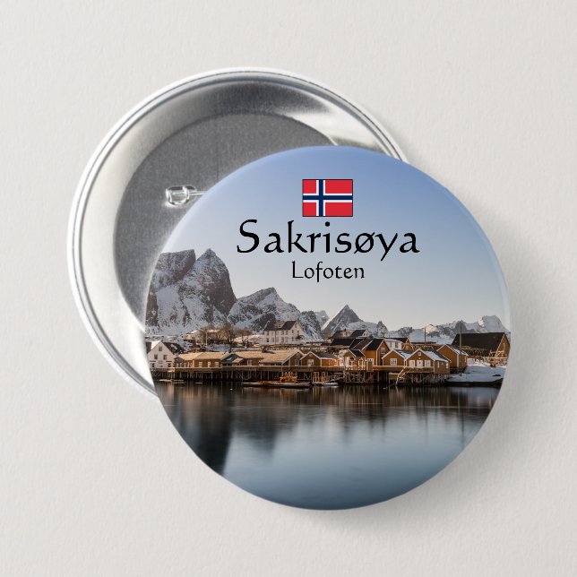 Norway Lofoten Islands Button (Front & Back)
