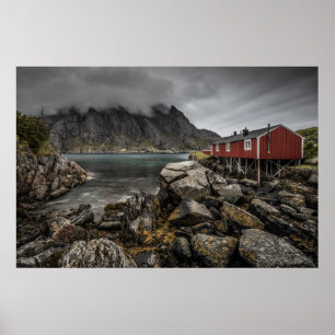 Norway Lofoten Islands Cabin Poster