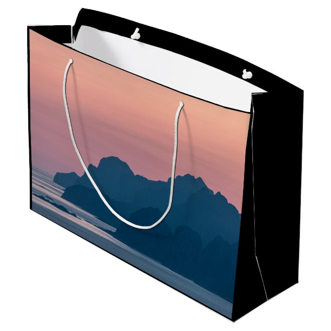 Norway Lofoten Landscape Large Gift Bag (Back Angled)