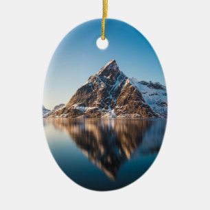Norway Lofoten Mountain Ceramic Ornament
