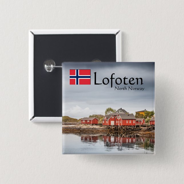 Norway Lofoten Souvenir Button (Front & Back)